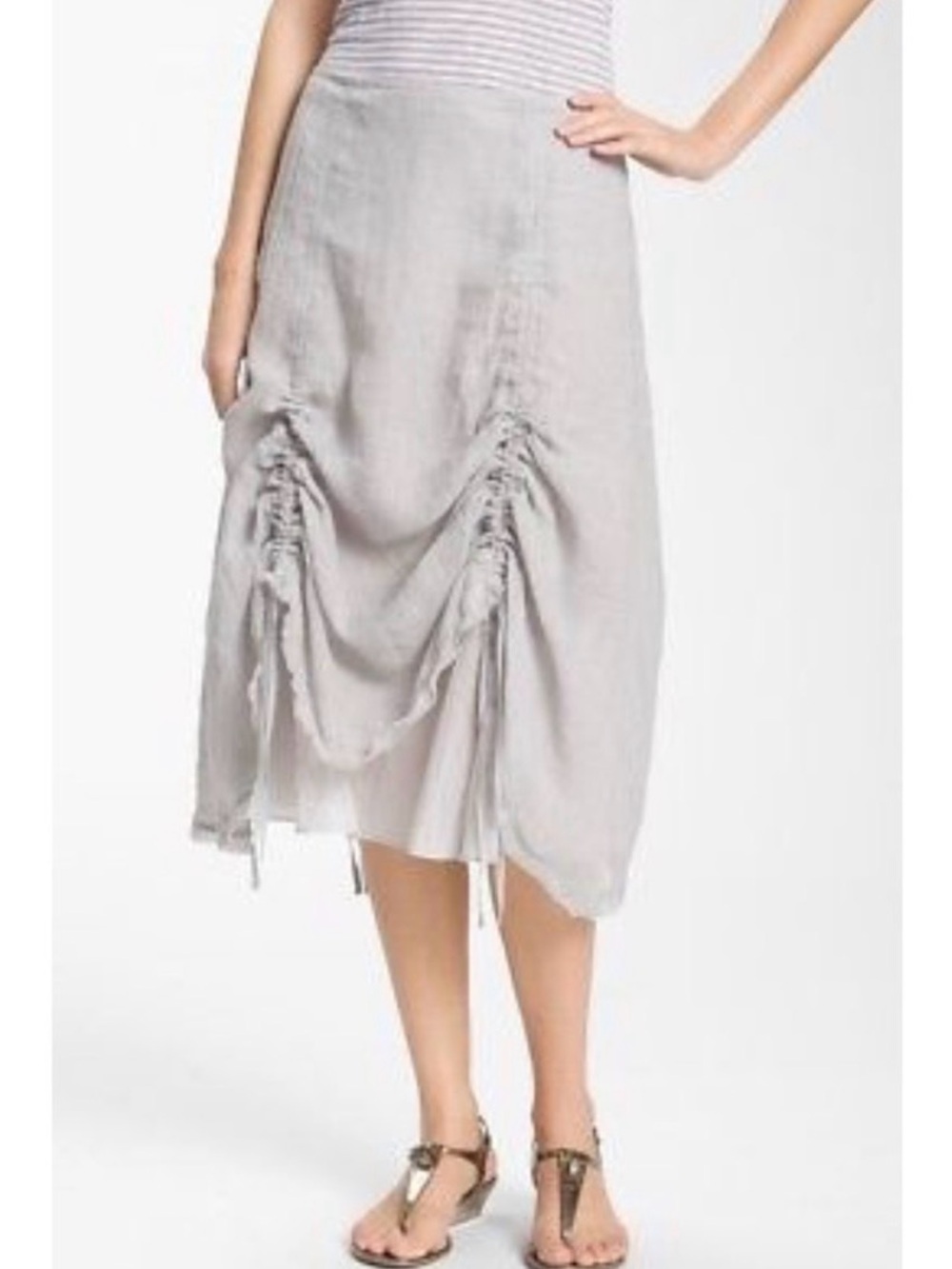 Eileen Fisher Petite Linen Skirt Gray Women’s PM